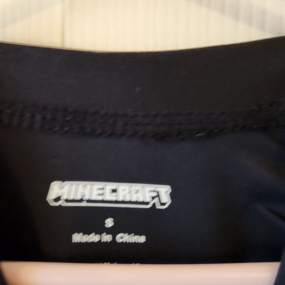 Minecraft Kids Creeper Graphic Swim Shirt T-Shirt UPF 50+ Black & Green Size S - Picture 2 of 6